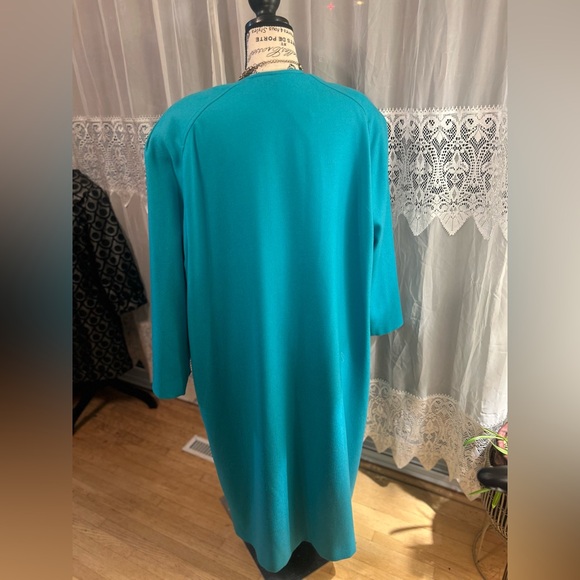 Vintage 80s Pure Virgin Wool Teal Overcoat — Miss Style Creations - Picture 5 of 8